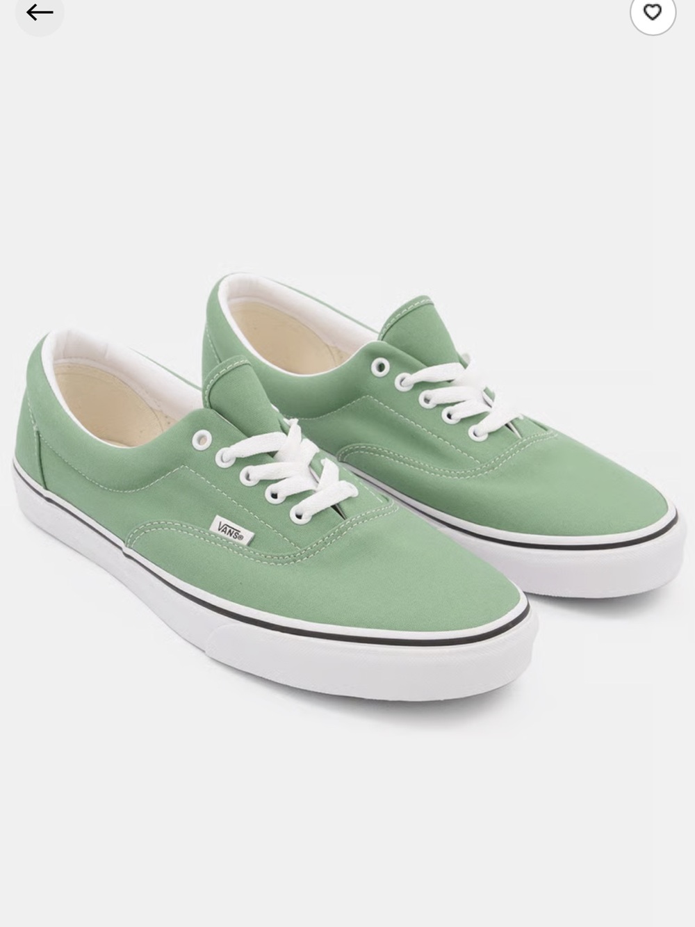 Vans Mint Green Canvas Low Top Sneakers